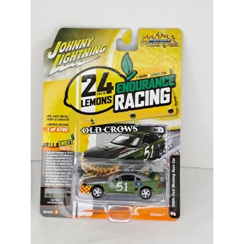 Johnny Lightning 1:64 Ford Mustang Race Car 1990 dark silver military green